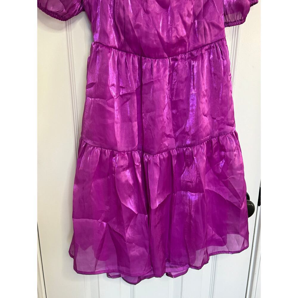 Crystal sky purple shiny cocktail dress size large - Picture 8 of 14